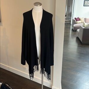 Ella Moss Black Fringe Open Cardigan